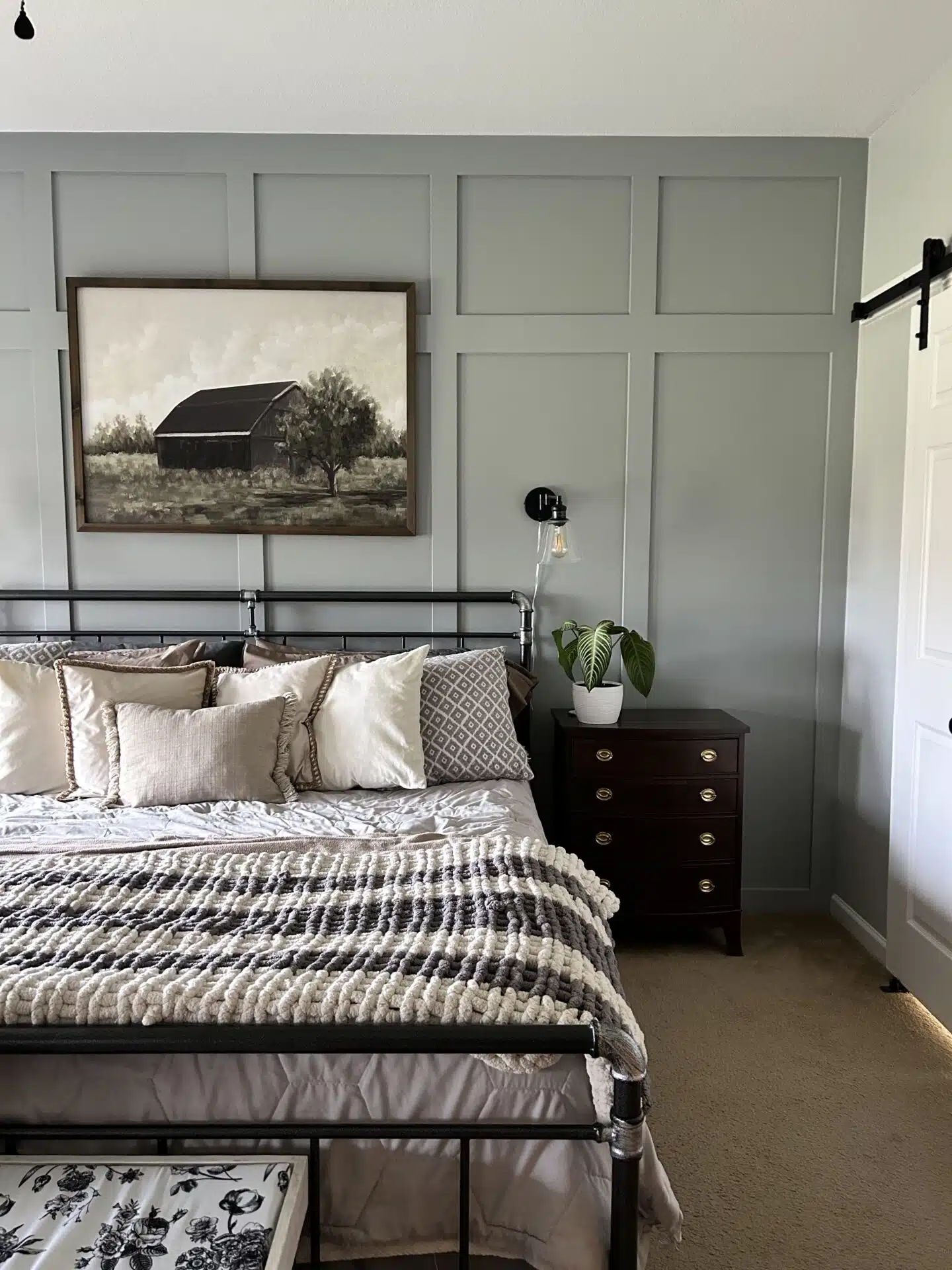 grey bedroom painting